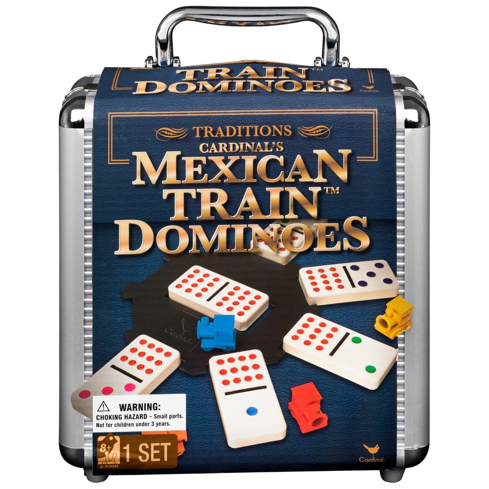 Spin Master Games Mexican Train Dominoes Set in Metal 1 unit, Multi Color