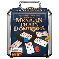 Spin Master Games Mexican Train Dominoes Set in Metal 1 unit, Multi Color