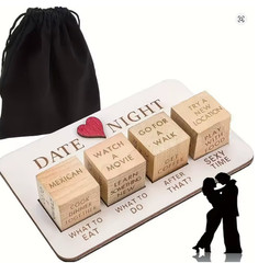 4PCS Date Night Dice Game for Couples Wooden Romantic Anniversary Gift
