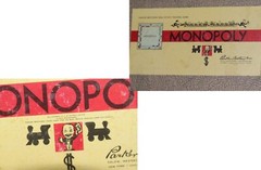 1930’s Monopoly Game Wood Hotels Metal Pieces/Prop. & chance cards/money/board