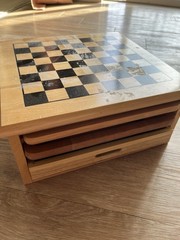 12-in-1 Wood Game Center Classic Board Games Set, Complete Game, Ages 5+
