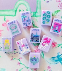 New high-end Purple Parisian style American Mahjong Tiles set ,160 tiles+ Bag