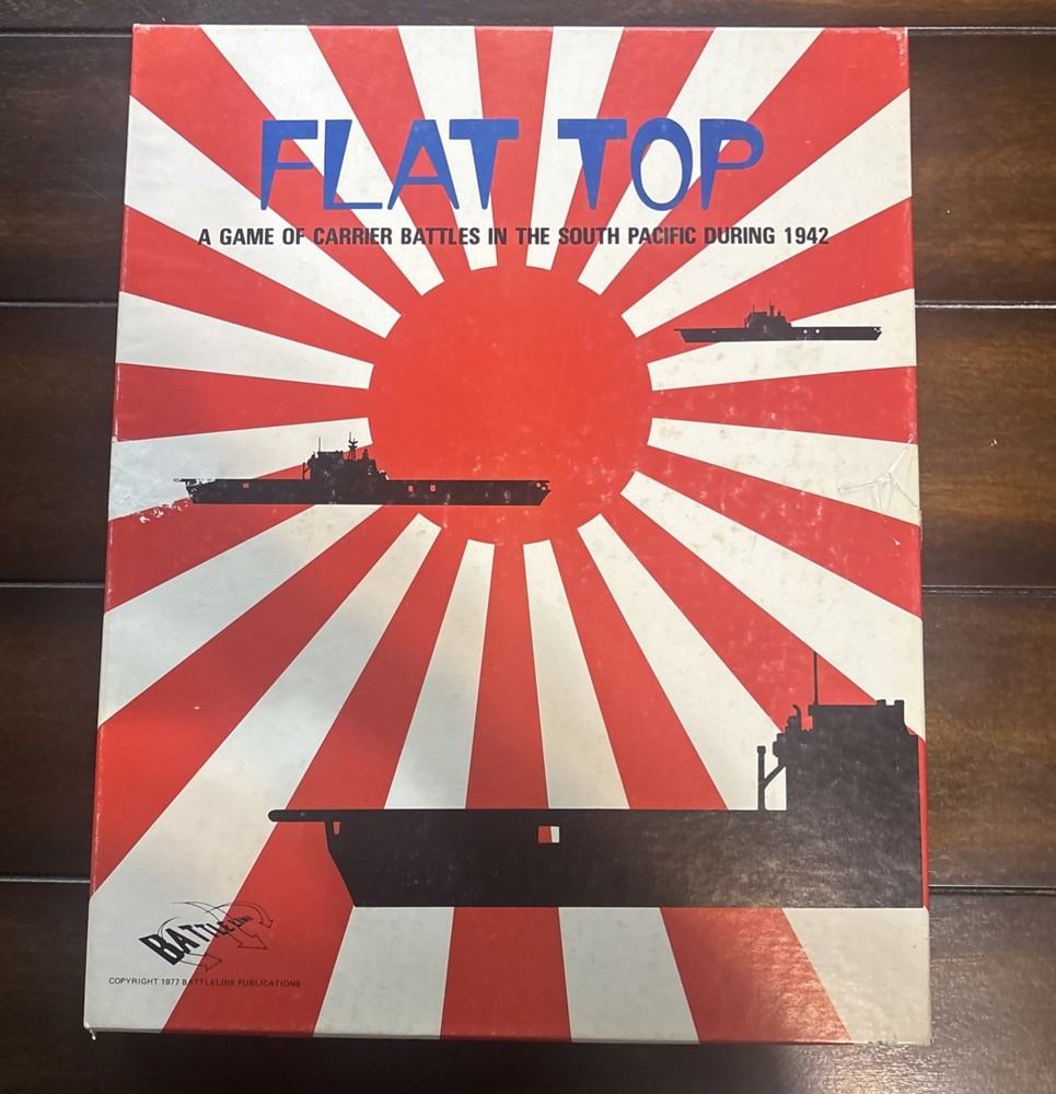 1977 BATTLELINE PUBLICATIONS FLAT TOP MILITARY BOARD GAME UNPUNCHED