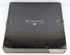 1994 Bombay Company 13.5” Marble Solitaire Wooden Game Board 36 Stone Marbles