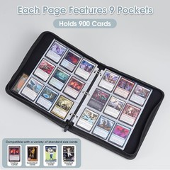 ProCase 900 Pockets Card Binder with Clear 33.5 cm x 27.5 x 5.5 cm, Black