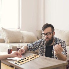 AMEROUS Wooden Mancala Board Game Set – Folding Standard Size, Multi Color
