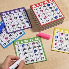 Bingo Paper Game Cards – 1 Card – 100 Books of 5 Sheets