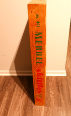 Vintage Merdel Skittles No.401 Spin Top Bowling Game 12 Pins 2 Tops