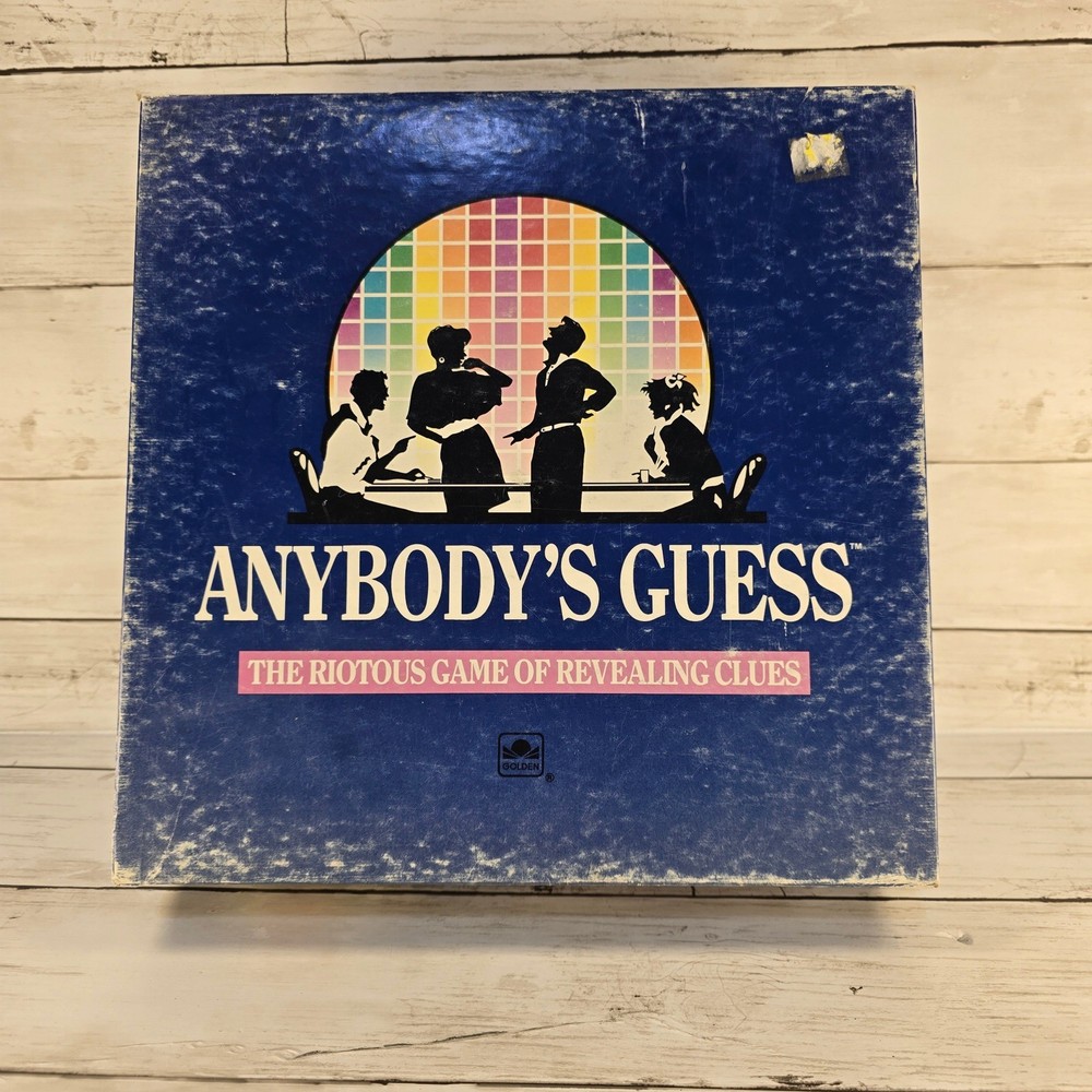Vintage 1990 Anybody’s Guess Board Game Golden 4255 Clue Trivia Game Complete