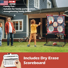 2-In-1 Football & Baseball Toss Game for Kids Ages 3-8 – Outdoor Garden Toy for