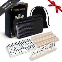 MeetYr Life Dominos Set for Adults 28 with 4 Compact, Black and White