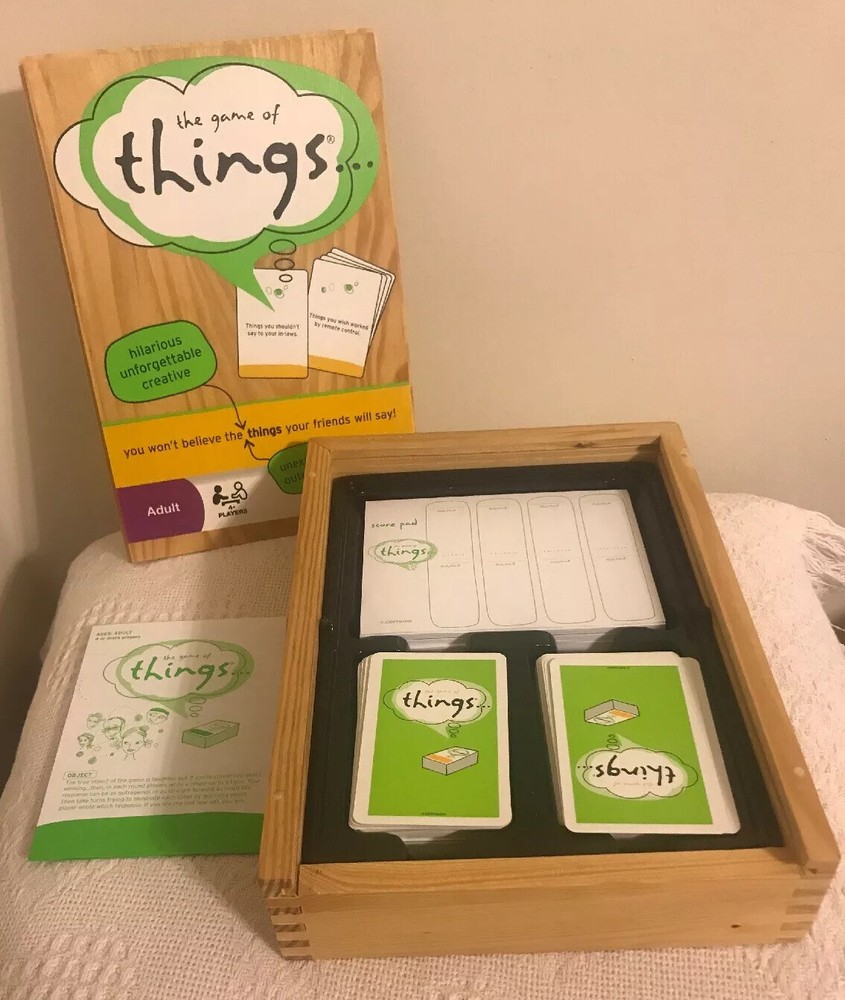 The Game Of Things Board Game ~Hilarious Creative Card Discontinued Wood Box