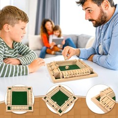 4-Player 10 Number Shut The Box Dice Game. Family Party Porch Pub Bar Board Game