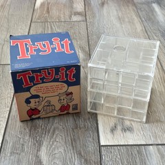 Vintage 1960 TRY IT Milton Bradley Toy Puzzle Cube Marble Game With Original Box