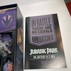 Unmatched Jurassic Park Dr. Sattler vs T Rex Restoration Games Complete RARE
