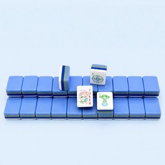 Ultra Portable Mini 160 Blue 4-Layer Acrylic American Mahjong Floral Tiles