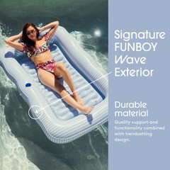 Inflatable Pool Lounger Float 72 x48 XL Blue Stripe Tanning FUNBOY 72×48 Luxury
