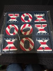 Hobby Lobby Red White and Blue 10 x 10 Inch Tic Tac Toe Table Top Board Game