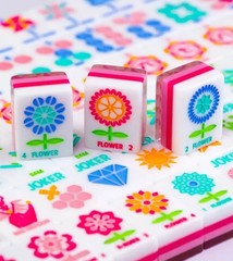 New high-end Pink flowers color American Mahjong Tiles set ,160 tiles+ Bag