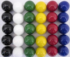 30 LARGE 1″ (25mm) Replacement Marbles Aggravation Board game Solid Color GLASS
