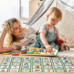 82 Pcs Memory Matching Games Animals Matching Cards Wild Animals Memory Game Jun