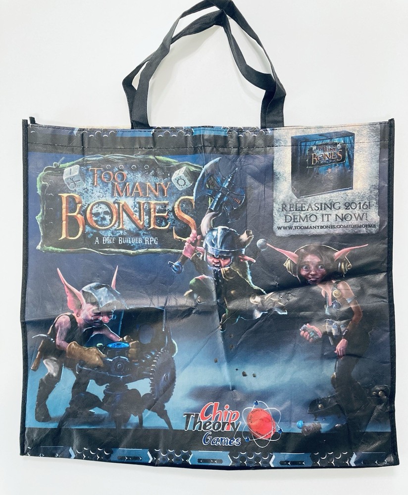 Too Many Bones Chip Theory Games Double Side Vinyl Swag Tote Promo Bag /Sm. hole