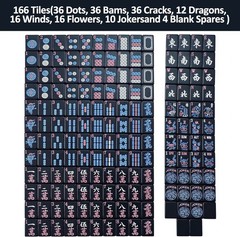 American Mahjong Tiles (1.2”,Tiles Only), 166 Mahjong Tile Set with Black Color