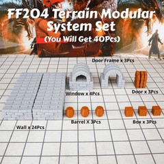 Dungeon Walls 40pcs 28mm Miniature RPG Modular Ff204-terrain System