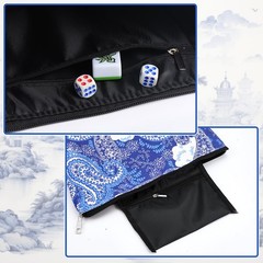 2 Pcs Empty American Mahjong Tile Bags White Blue Printed Thickened Soft Bags…