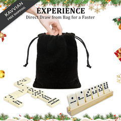 MeetYr Life Dominos Set for Adults 28 with 4 Compact, Black and White