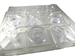 tic tac toe acrylic large 14″ x 14″coffee table set decorative, games, props