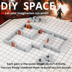 Dungeon Walls 40pcs 28mm Miniature RPG Modular Ff204-terrain System