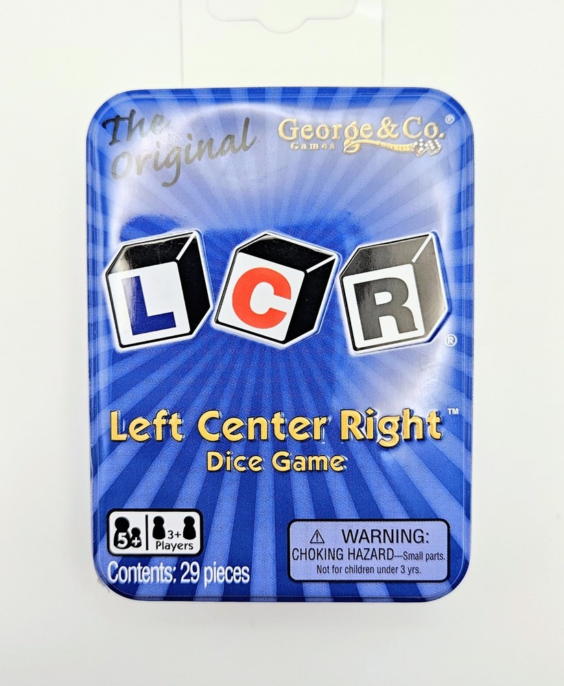 The Original LCR Left Center Right Dice Game Blue Tin New & Sealed FREE SHIPPING