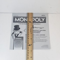Monopoly Disney Vacation Club Edition Instructions Only (cc102)