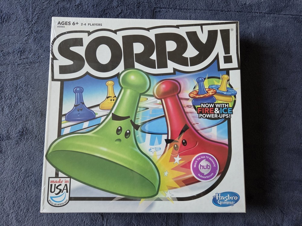 Hasbro Gaming Sorry! Board Game Fire & Ice Power-Ups Complete Game A5065 (2013)