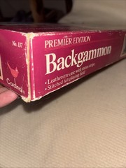 Cardinal Backgammon Set 1993 Premier Edition Padded Leatherette Case Complete