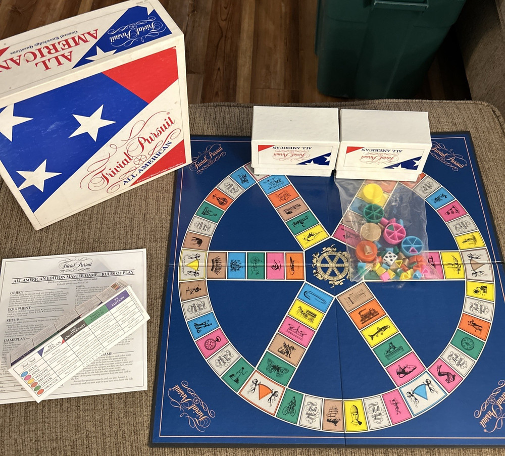 Trivial Pursuit All American Edition Parker Brothers 1993, 100% Complete