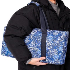 Soft Blue Mahjong Bag Case – Printed Design with 2 Wrappers, Tiles Not Included