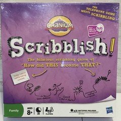Cranium Scribblish Board Game Hasbro Family Picture Drawing Play Telephone NEW