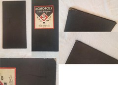 1937 Vintage Monopoly Black Box & Board with Metal Tokens Wood Houses & Hotels