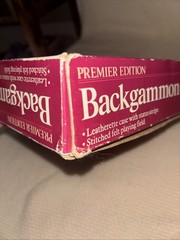 Cardinal Backgammon Set 1993 Premier Edition Padded Leatherette Case Complete