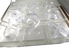tic tac toe acrylic large 14″ x 14″coffee table set decorative, games, props