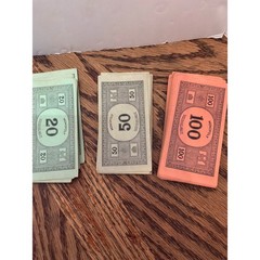 Vintage Unisex Parker Brothers Monopoly Replacement Money OS Multicolor