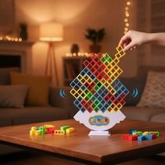 Multicolor Educational Stacking Tower – 64 Pcs Party Game for All Ages