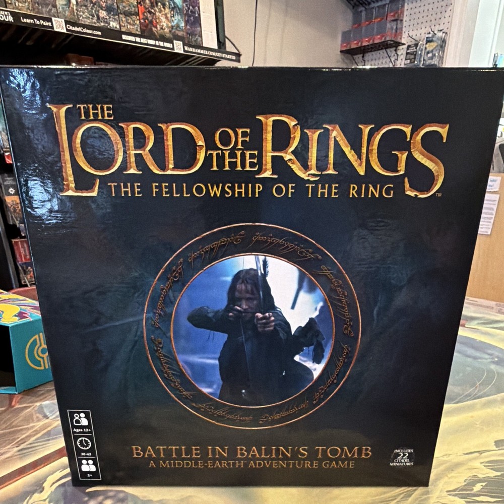 Games Workshop LOTR Fellowship of the Ring Board Game w/ Miniatures, 2+ Ages 12+