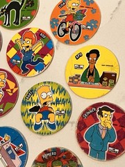 Rare Lot Of 12 Sabritos Mexico THE SIMPSONS Tazos Taso Pogs BART Marge Apu Lisa