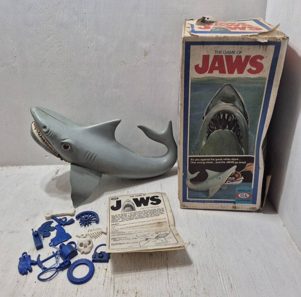 Vintage 1975 The Game Of Jaws Ideal With Box Missing Pieces Incomplete Set 1970s