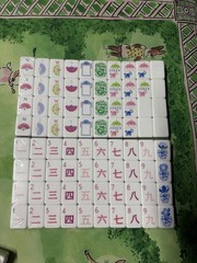 Mahjong Game Set 160 Tiles Modern Pastel Layered Design Complete Set green（4）