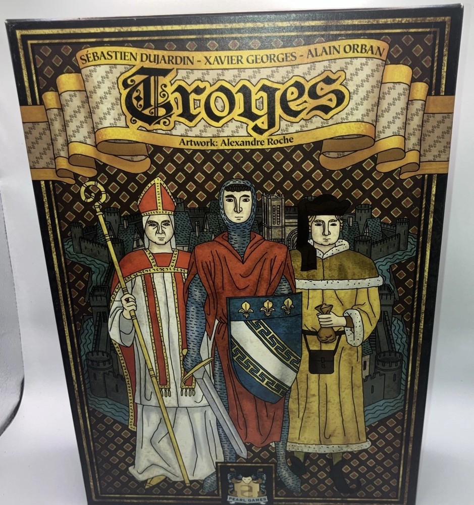Troyes Board Game Pearl Games Sebastien Dujardin Asmodee Complete EUC +4 Bonus