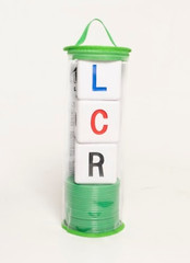THE ORIGINAL BIG LCR® LEFT CENTER RIGHT™ DICE GAME – ZIP BAG (GREEN)